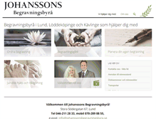 Tablet Screenshot of johanssonsbegravningsbyra.se